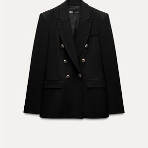 Zara Black Double Breasted Blazer